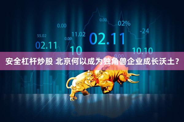 安全杠杆炒股 北京何以成为独角兽企业成长沃土？